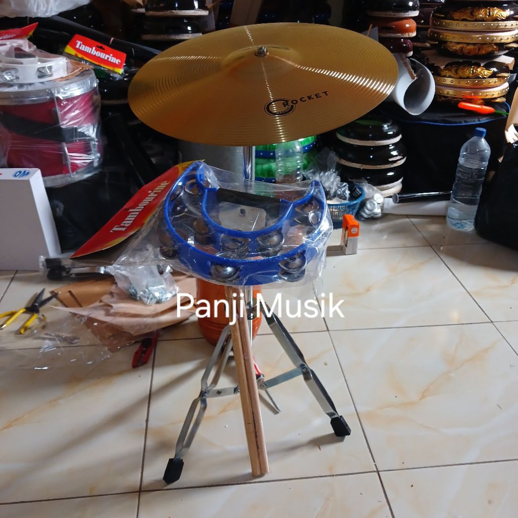 Stand simbal cymbal kuningan ROCKET tamborin markis marawis drum