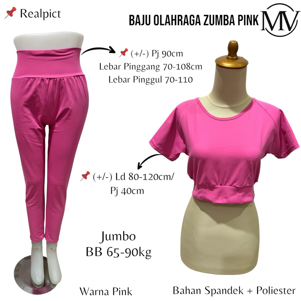 Baju Olahraga Zumba Pink Preloved