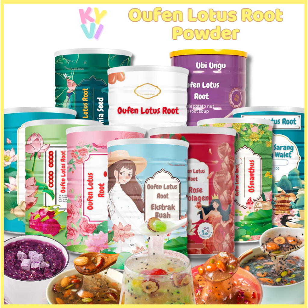

KYVI - Bubur Instan Teratai / Bubuk Akar Teratai Instan / Lotus Root Powder Oufen 400-500g Oufen Lotus Powder