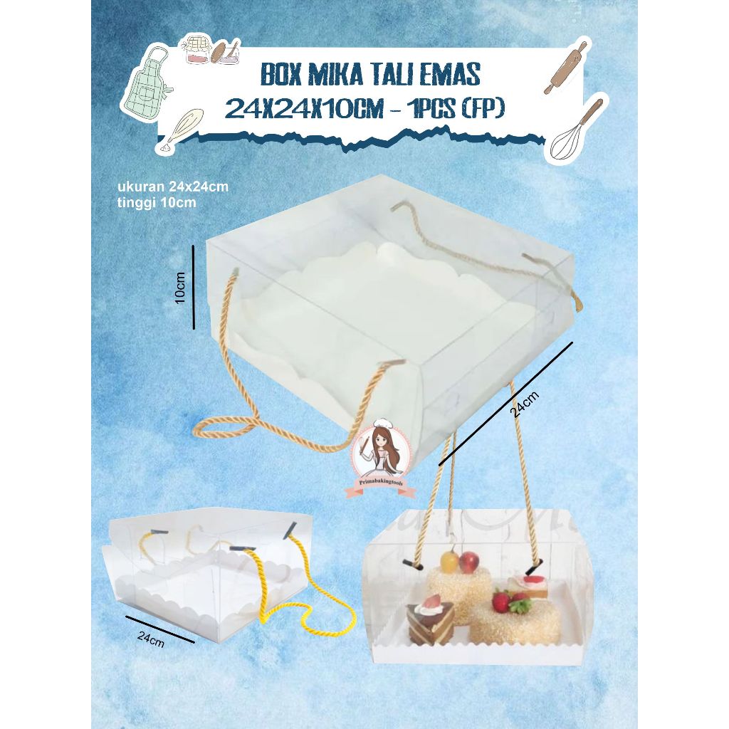 box mika tali emas/ box mika cake isi