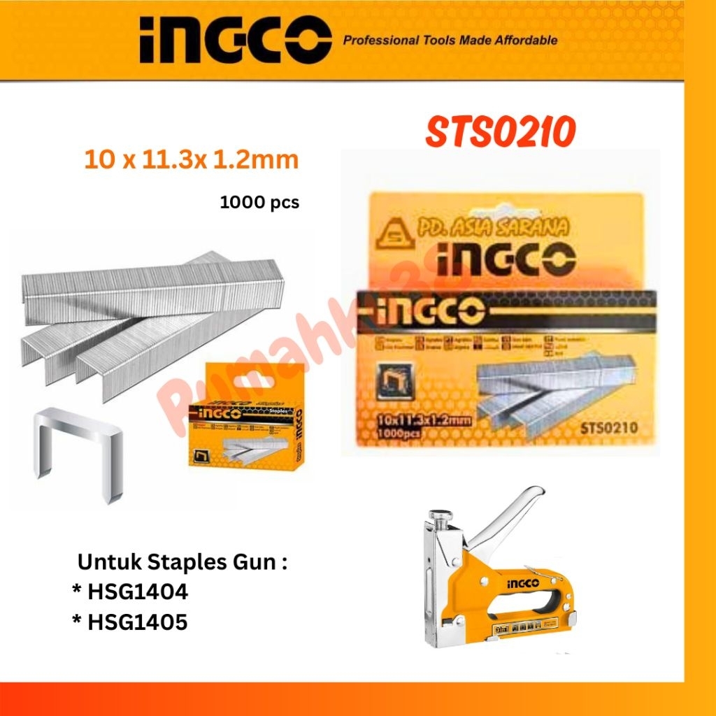 

INGCO STS0210 Refill Staples Tembak (10mm x 1.2mm) isi 1000 pcs