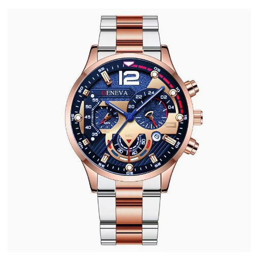 Geneva Jam Tangan Pria Z618 STAINLESS Analog Casual Anti Air 50M Tali Stainless Steel Garansi 1 Tahu