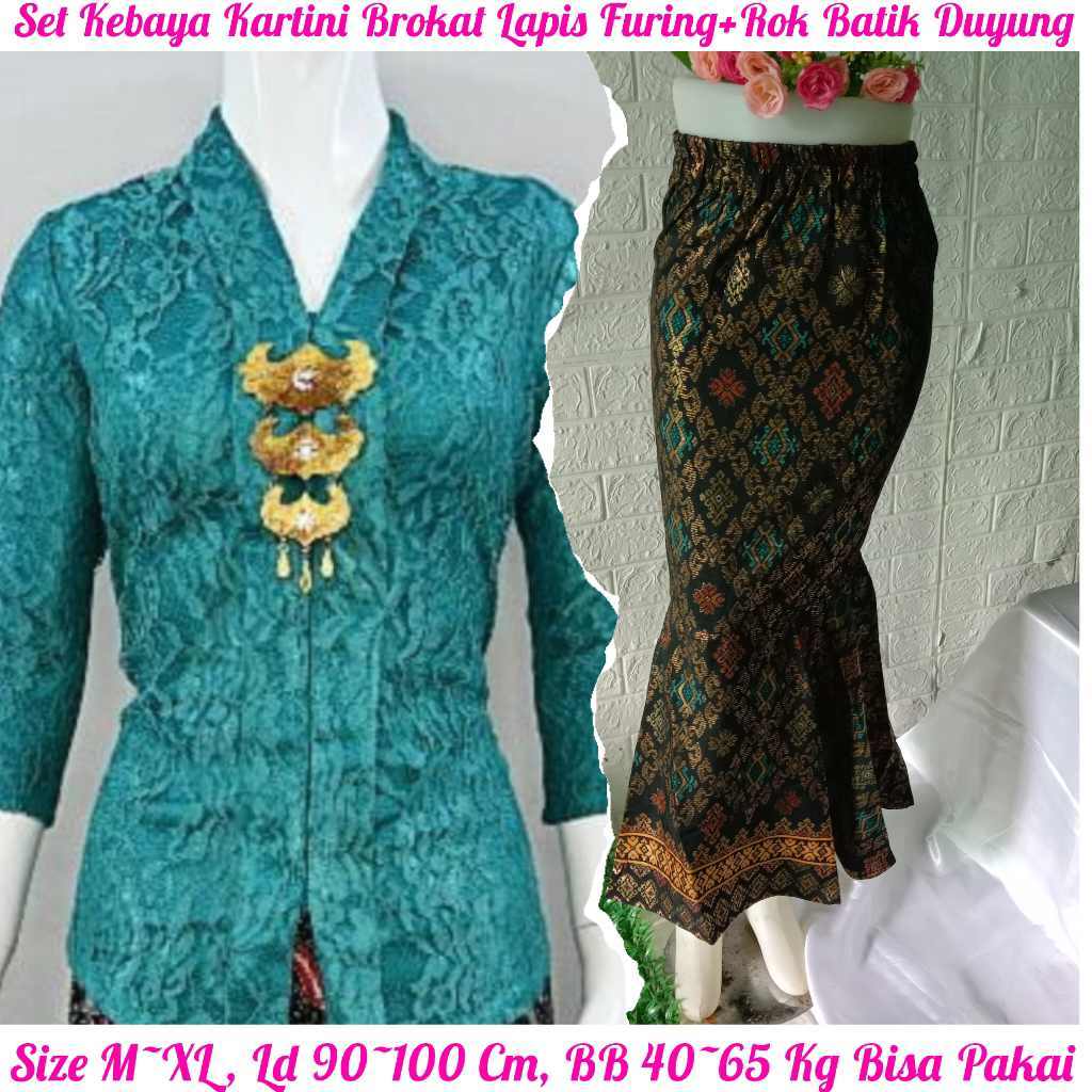 Kebaya Modern Medan KEBAYA JADI SETELAN KEBAYA KARTINI BROKAT SEMI PRANCIS LAPIS FULL FURING KATUN K