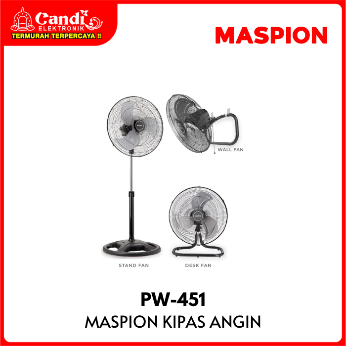 MASPION Power Fan Kipas Angin 18 Inch Baling Baling Alumunium PW451 PW-451