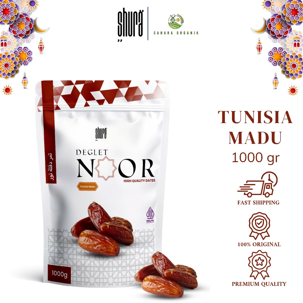 

Shura Kurma Tunisia 1 kg Deglet Noor Kemasan Pouch Original