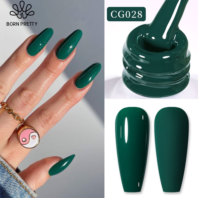 BORN PRETTY Green Gel Polish 10ml Warna Cat Kuku Kutek Nail Art Gel UV Nail Gel Polish Hijau Kutek G