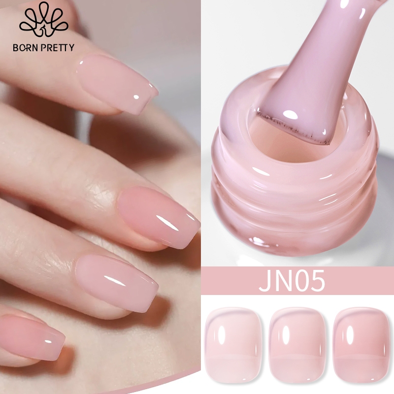 BORN PRETTY Pink Jelly Gel Polish 10ml Kutek Gel Nail Transparent Kutek Nail Art Gel Jelly Nail Gel 