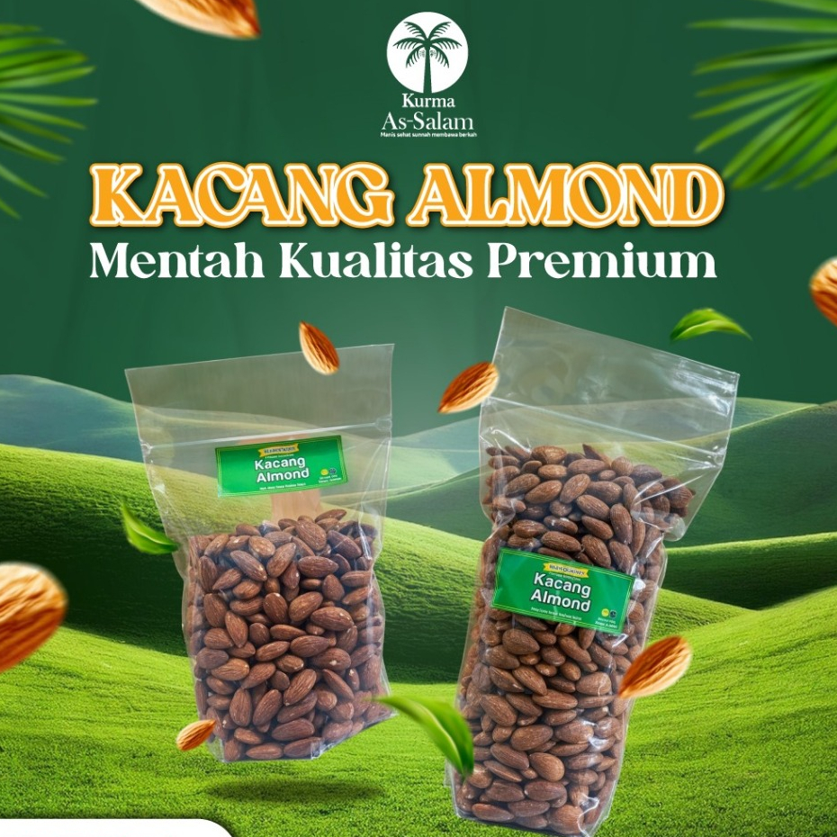 

Kacang Almond Kupas Premium Kemasan 500gr dan 1kg Kacang Susu Renyah