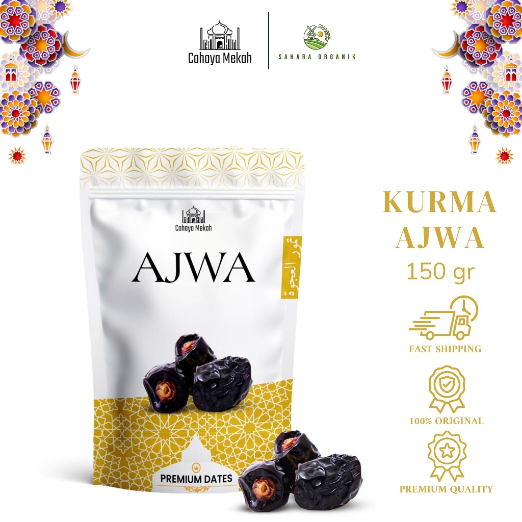 

Cahaya Mekah Kurma Ajwa Pouch 150gr Kurma Nabi