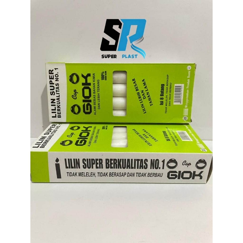 Lilin Batang Jumbo GIOK 1 Pack Isi 8 Batang