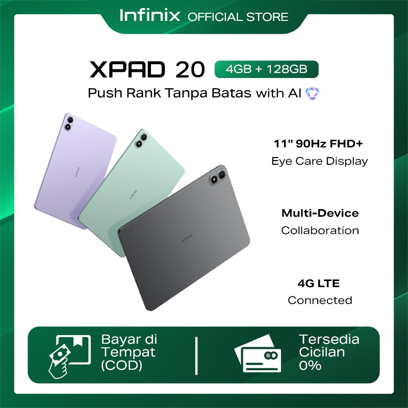 Infinix XPAD 20 4/128GB - Mediatek G88 - 11" 90Hz FHD+ - 7000 mAh - 4G LTE