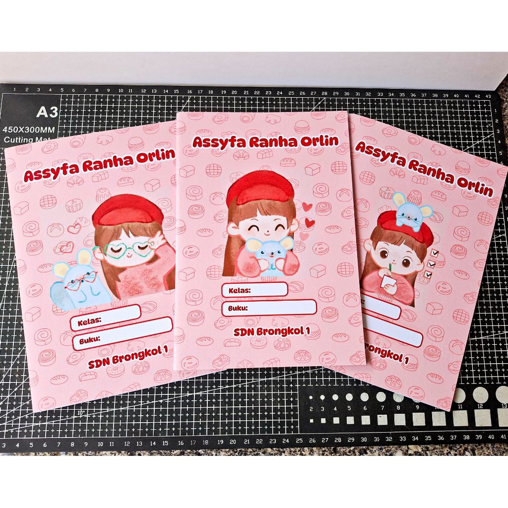 

[Mimimiu] buku tulis karakter custom nama anak sekolah cowok cewek ukuran A5