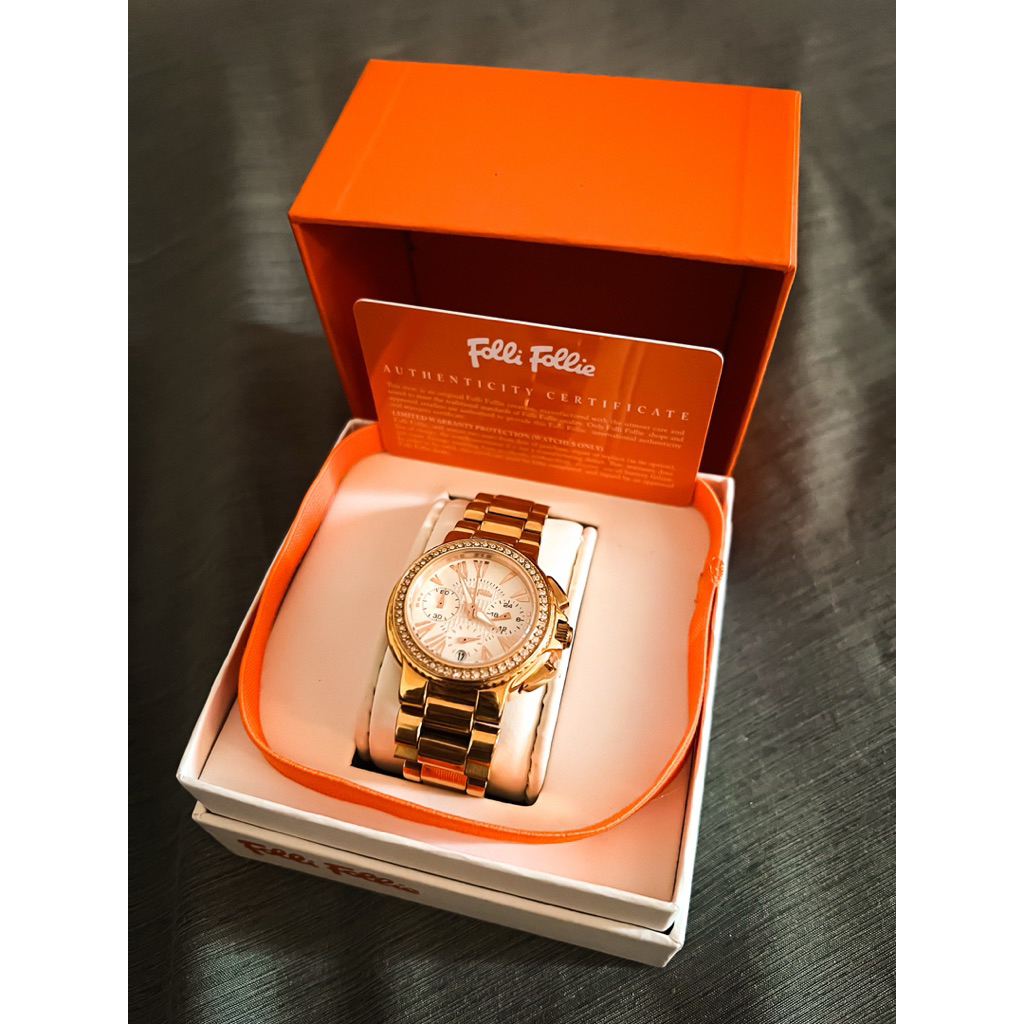 Folli Follie Gold Vintage Watch Authentic Arloji Jadul (Like New) Not Rolex