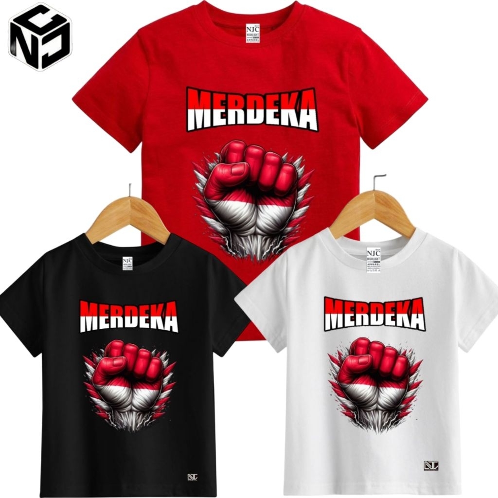 Kaos Couple 17 agustus Anak Dewasa Bahan Cotton Combed 30s