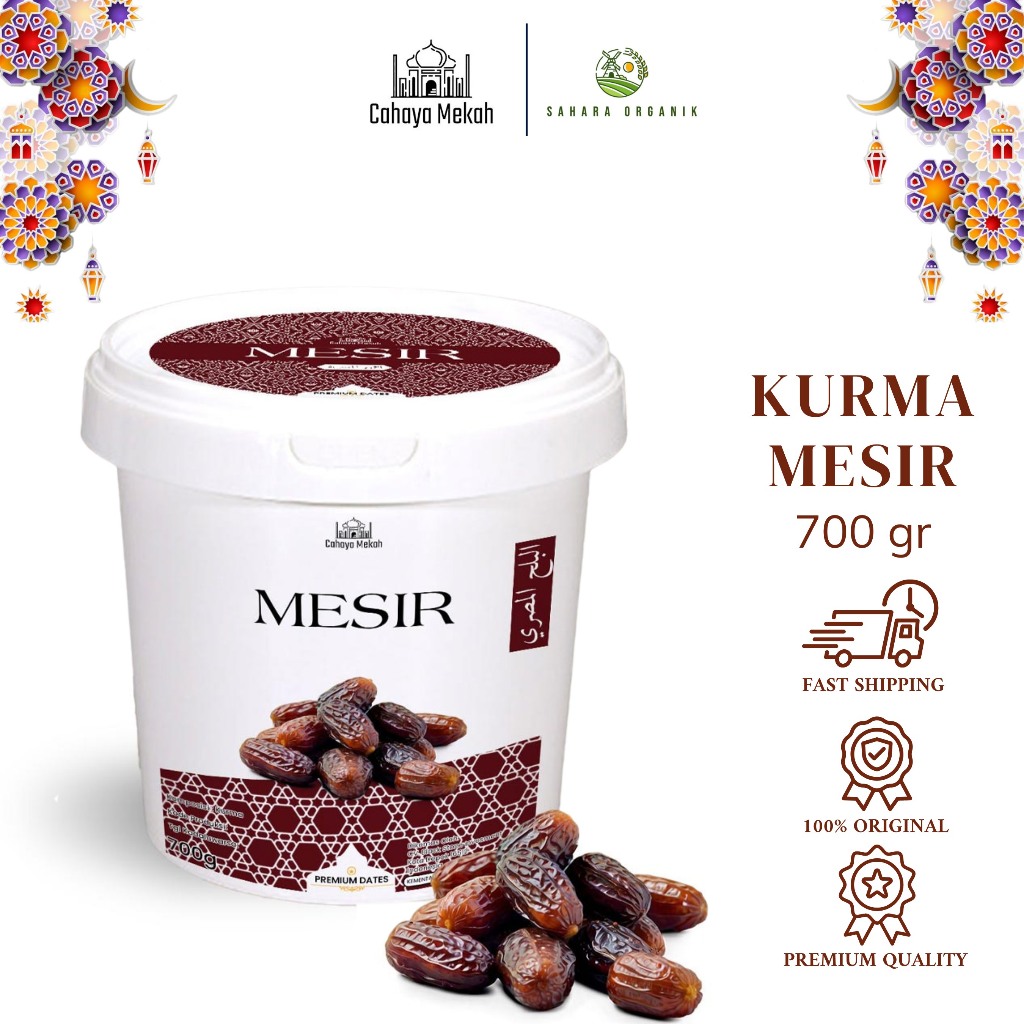 

Cahaya Mekah Kurma Mesir 700 gram Ember Kurma Premium Asli Mesir Segar Manis Penuh Khasiat