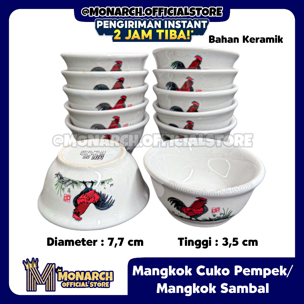 [INSTANT] 12 PCS MANGKOK CUKO KERAMIK / MANGKOK SAMBAL MINI KECIL MANGKOK CUKO PEMPEK PALEMBANG KERA