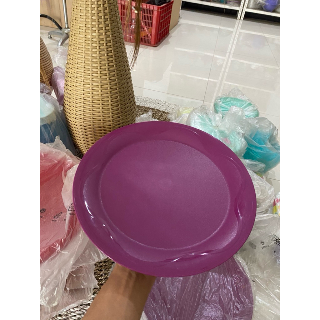 Piring makan/tempat saji original tupperware OH plate Large Diameter 28cm satuan/pcs