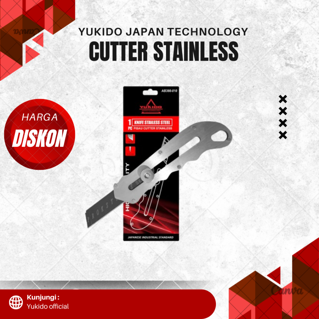 

YUKIDO Cutter Stainless Steel / Pisau Cutter / Pisau Multifungsi Pemotong Serbaguna