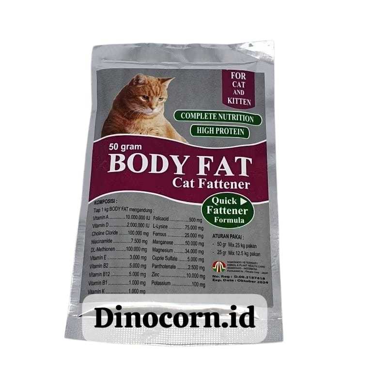 Body Fat Cat 50 gram Penggemuk kucing super cepat bentuk powder - BODY FAT Cat Penambah Berat Badan 