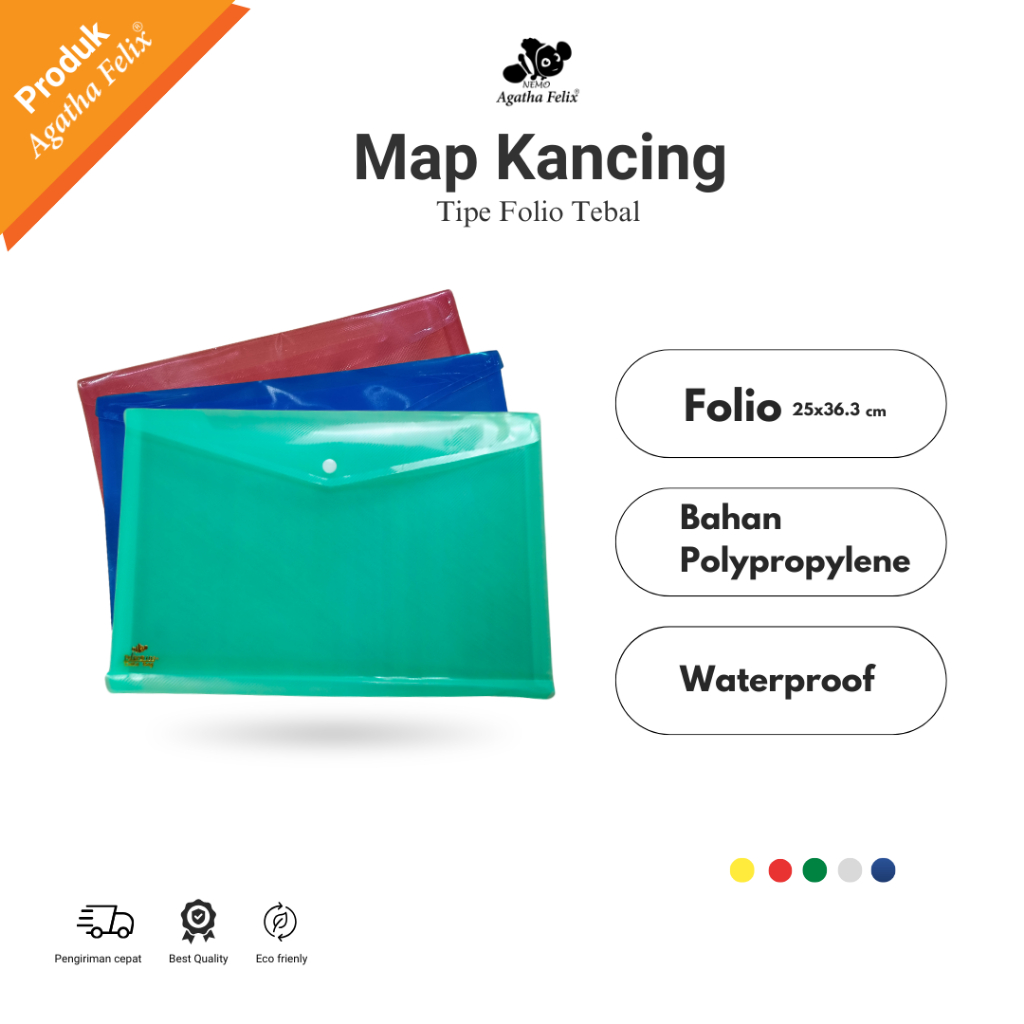 

Map Kancing Tipe F4 - Tebal 0.18 cm | Agatha Felix