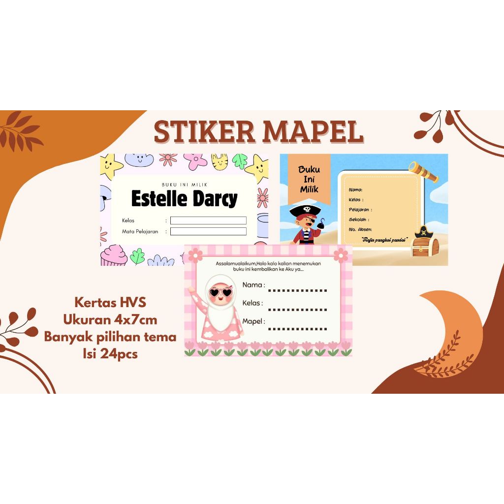 

Stiker Mapel - Label Buku Pelajaran Sekolah - Stiker mata pelajaran sekolah