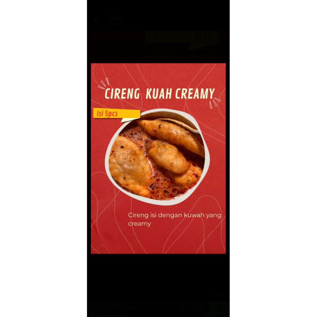 

Cireng buncit kuah creamy