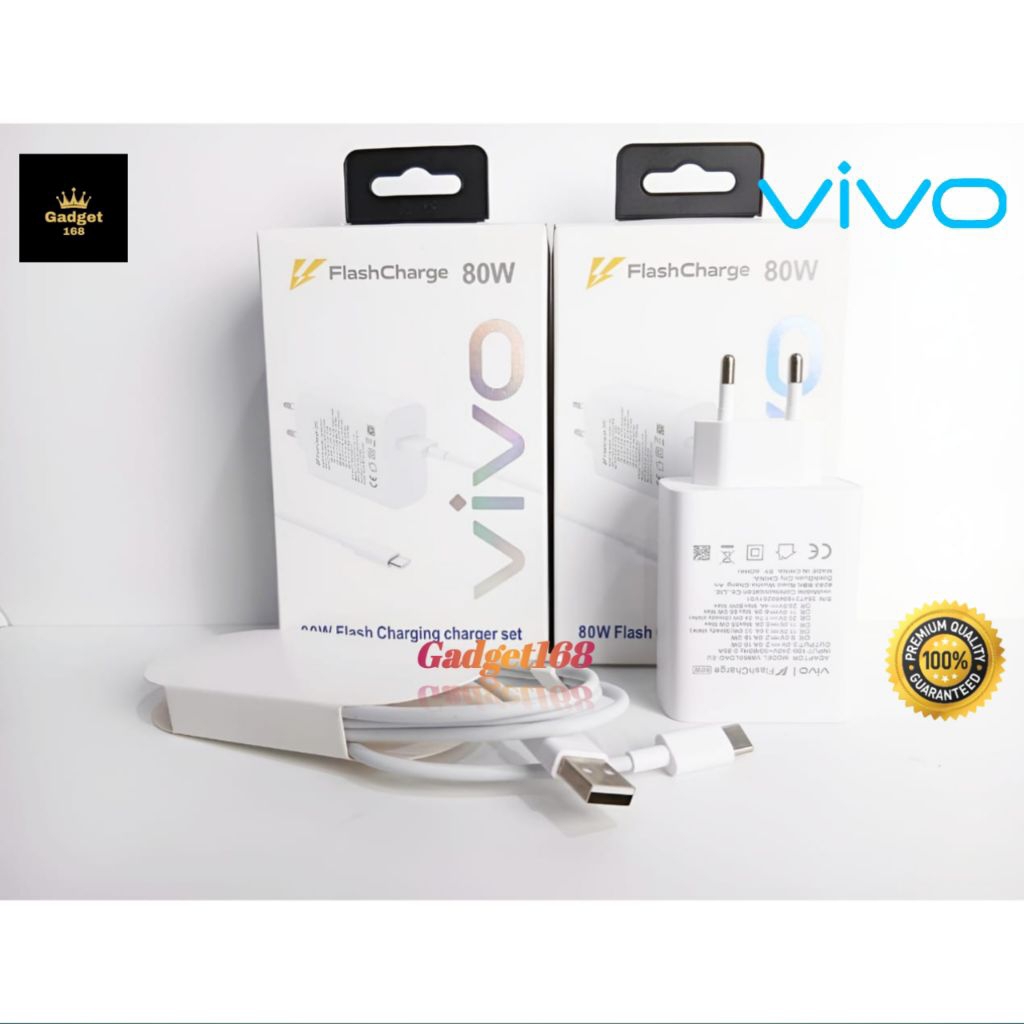 charger vivo 80 w/80 watt type c flash charging original