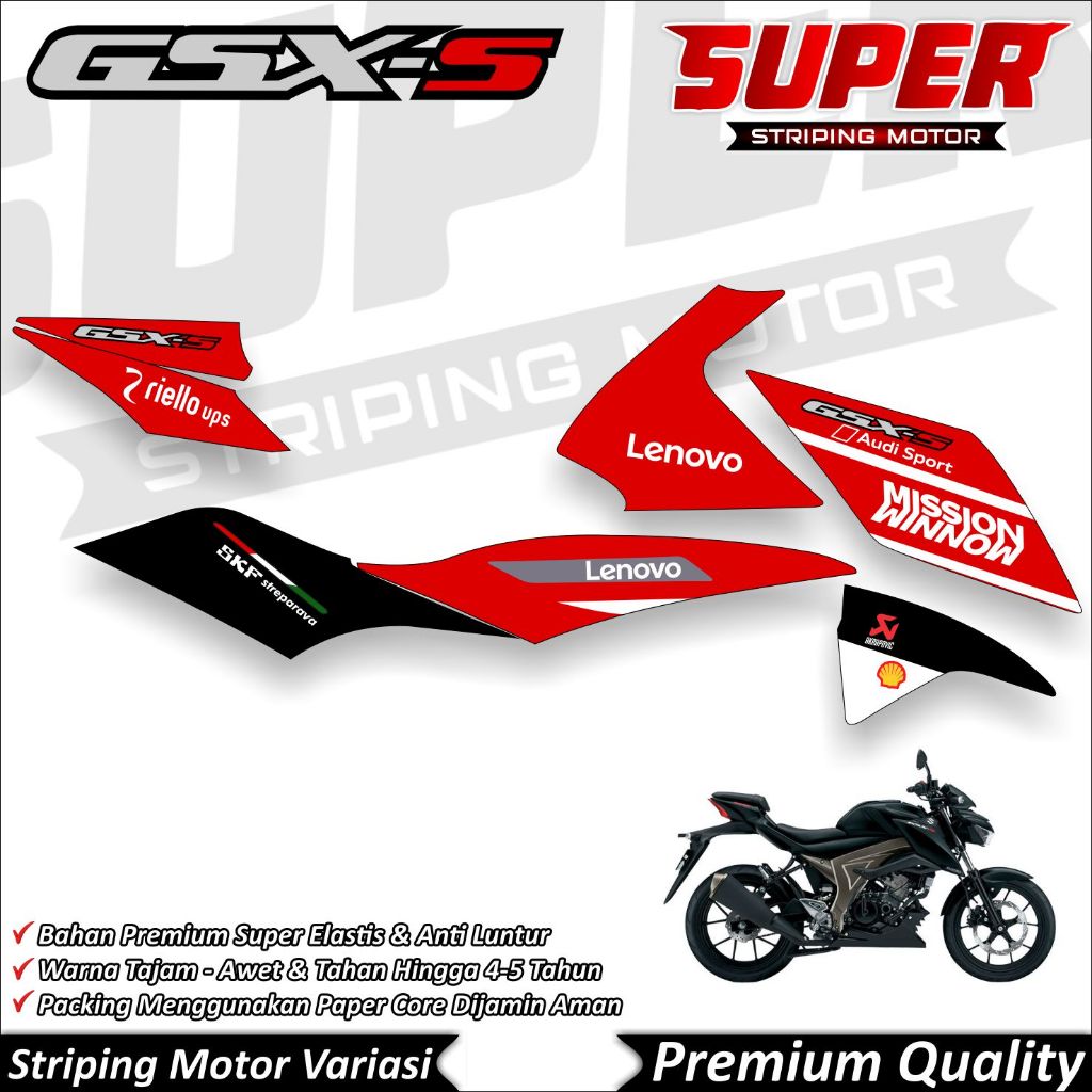 Stiker GSX S150 Anti Luntur keren Striping GSX Striping Suzuki GSX S150 Mission