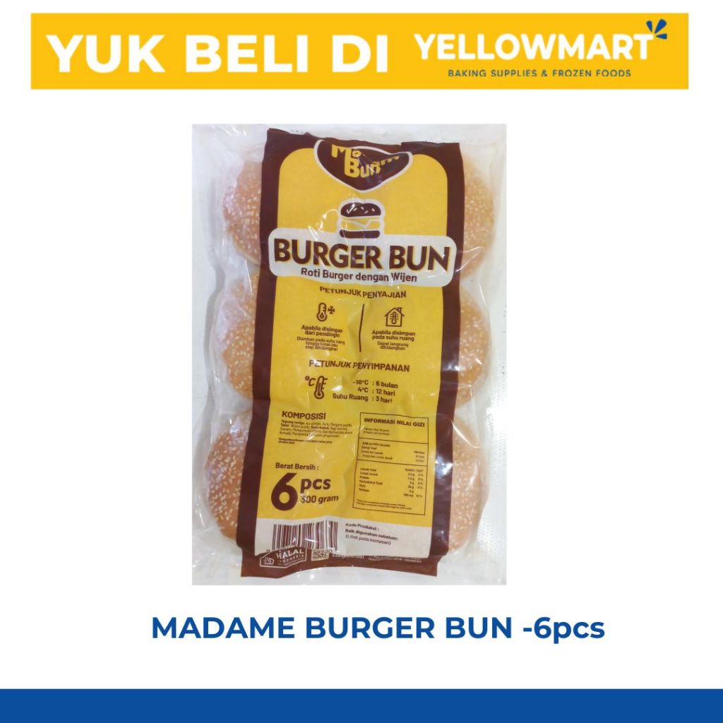 

Madame Roti Burger Bun - 6pcs