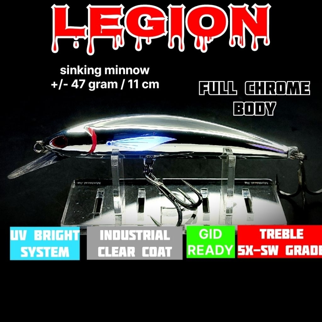 Minnow LEGION umpan pancing casting ikan laut gt tenggiri barakuda
