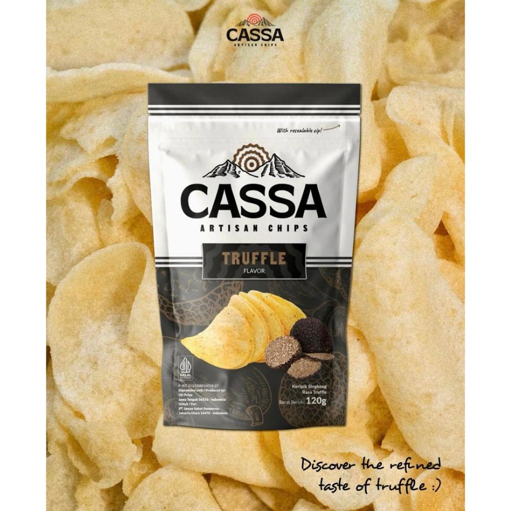 

Cassa Artisan Chips Truffle Flavor. Keripik Singkong Truffle