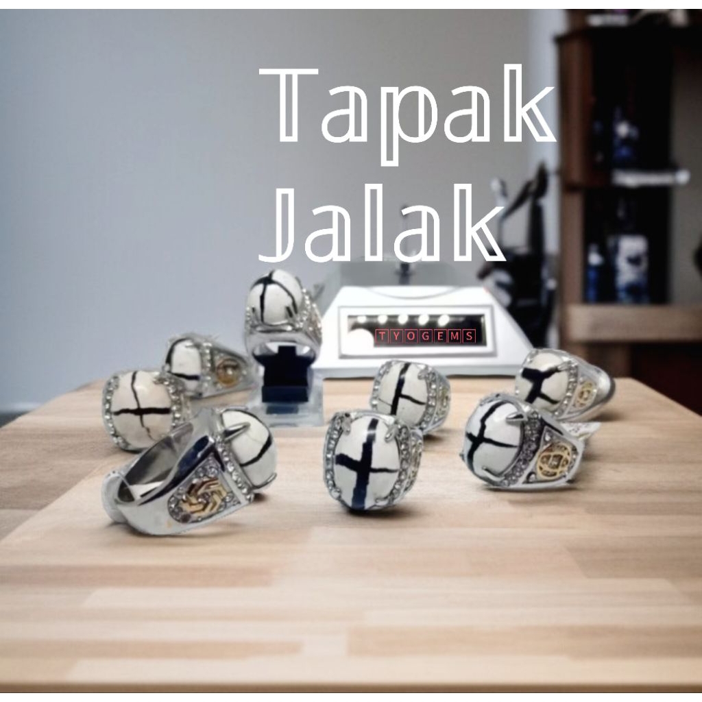 Cincin Batu Tapak Jalak Hitam Putih HM