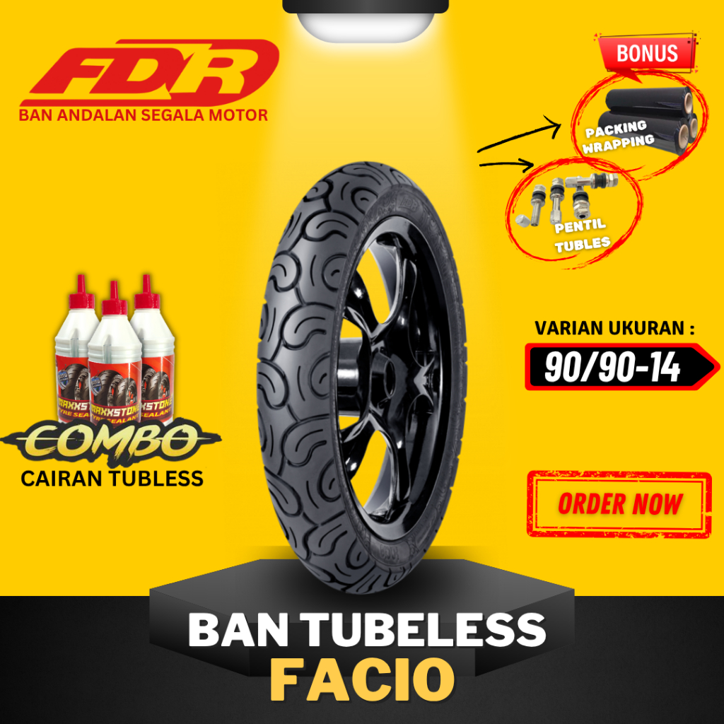 [READY COD] BAN FDR FACIO RING 14 / ( 90/90-14 ) BAN FDR TUBELESS TUBLES RING 14 / BAN FDR TUBLES SP
