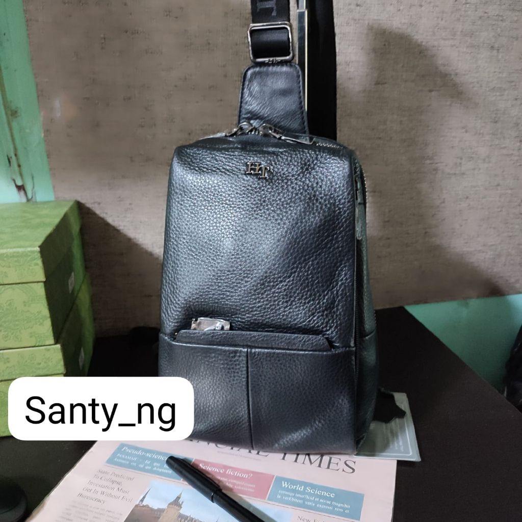 Hugo thorch Ludvig sling bag cross body bag pria kulit