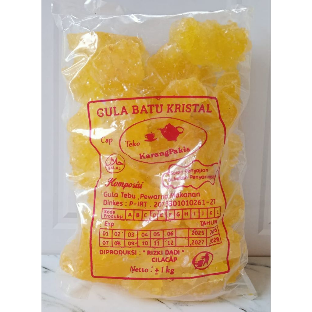

Gula Batu Kristal Kuning Cap Teko 1000gr - Gula Alami untuk Teh & Minuman Herbal Tradisional