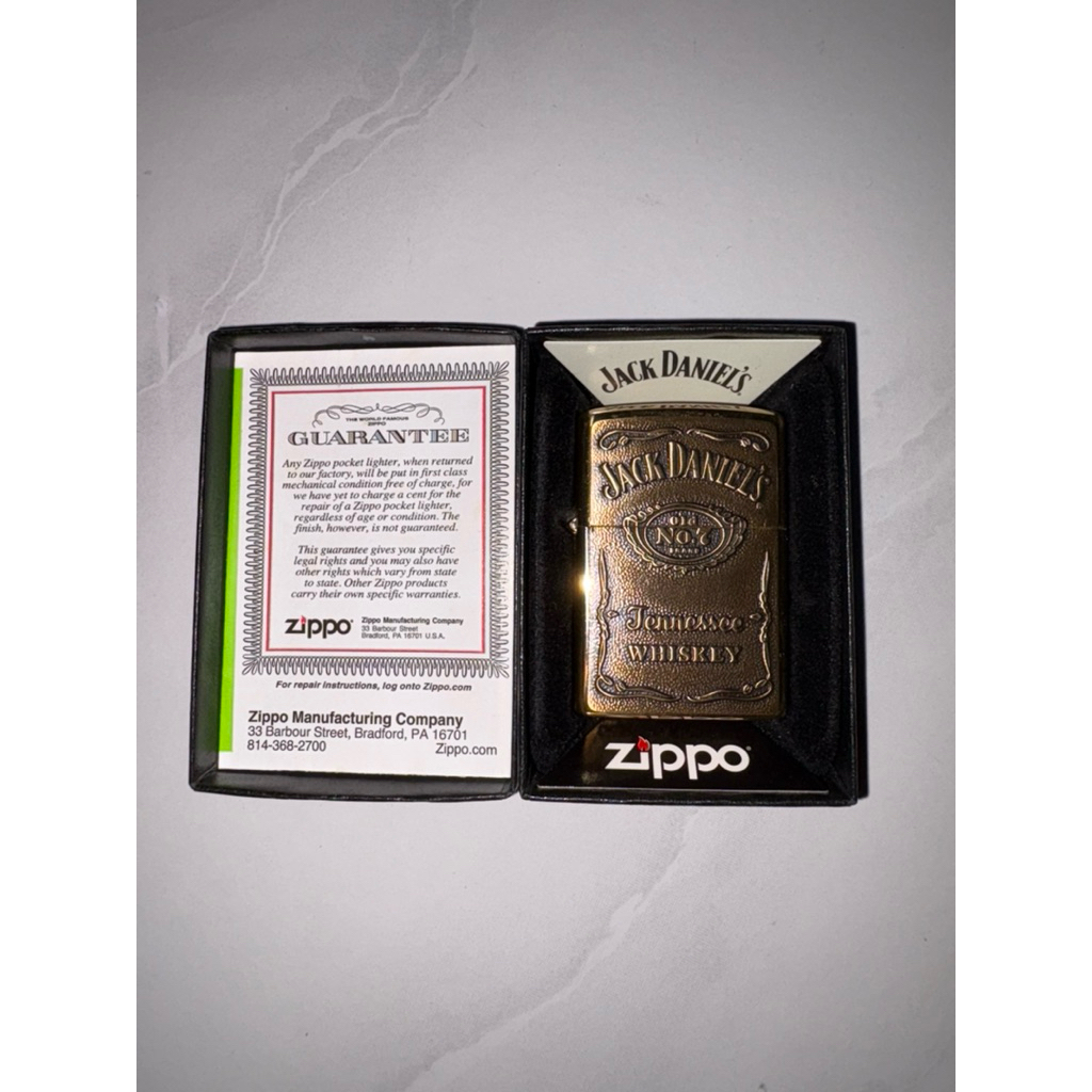 Original ZO16428 Zippo Lighter Jack Daniel's Brass Emblem