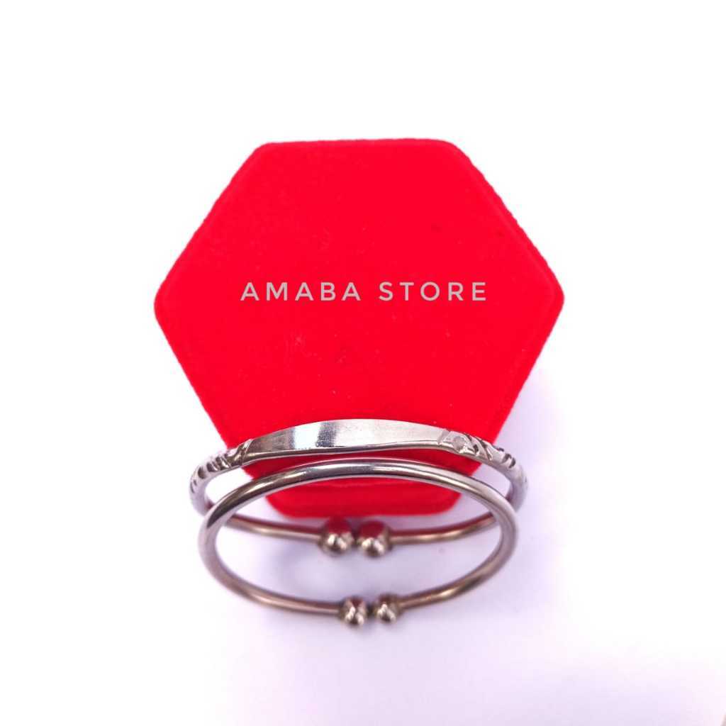 Gelang Bayi Dan Anak ANTI STEP Model Monel Anti Karat /Gelang Besi Putih Bayi Tahan Lama