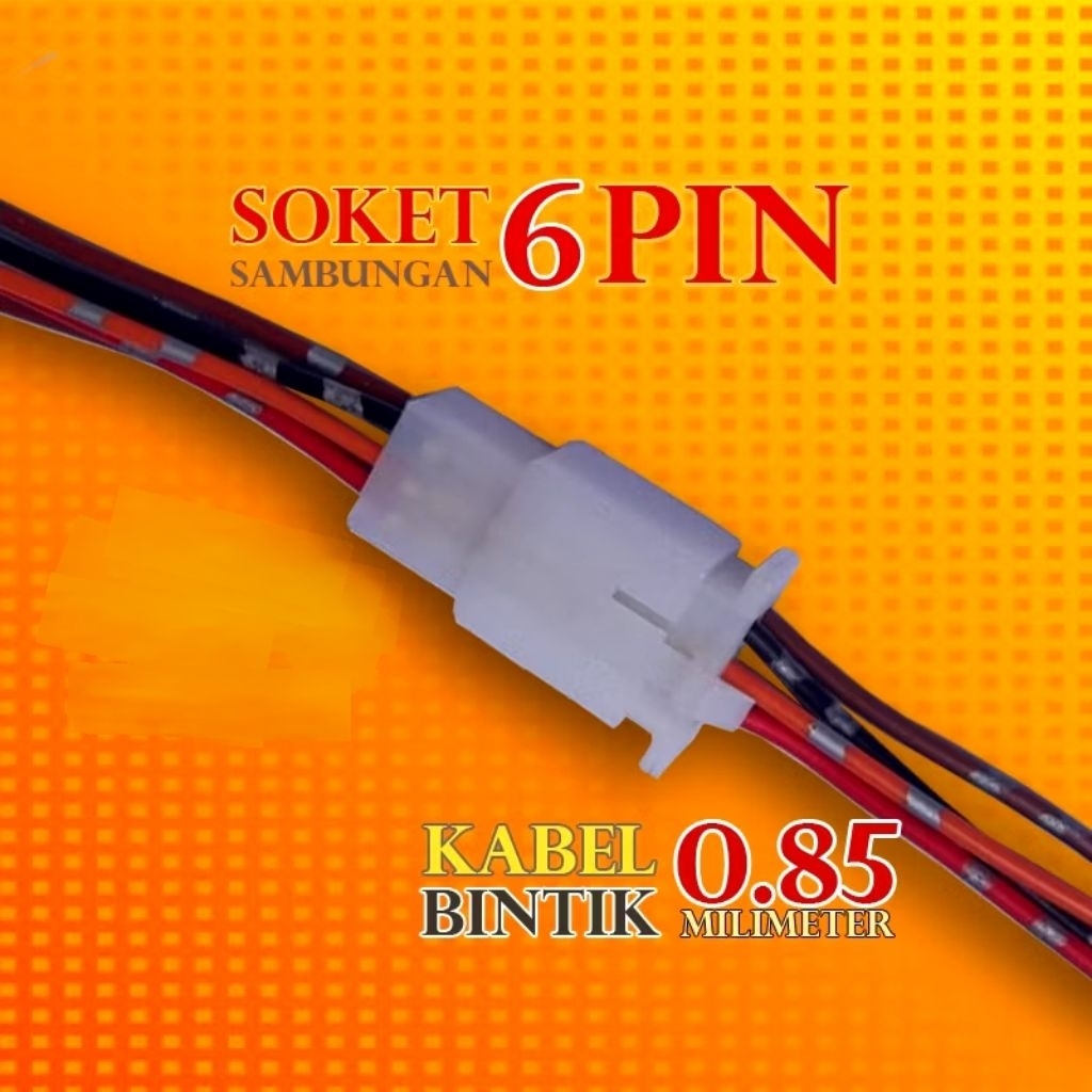 Soket Sambungan kabel 6pin/Socket konektor 6kabel Mobil dan Motor 1Set