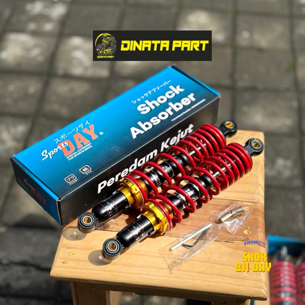 Shock 811 Non Tabung 280mm 320mm 340mm – Merah Emas | Merk Day