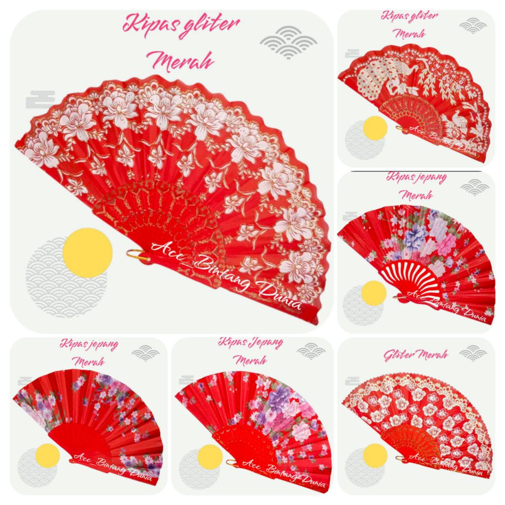 COD KIPAS TANGAN LIPAT MERAH/KIPAS JEPANG MERAH/KIPAS NARI/KIPAS LIPAT SOUVENIR
