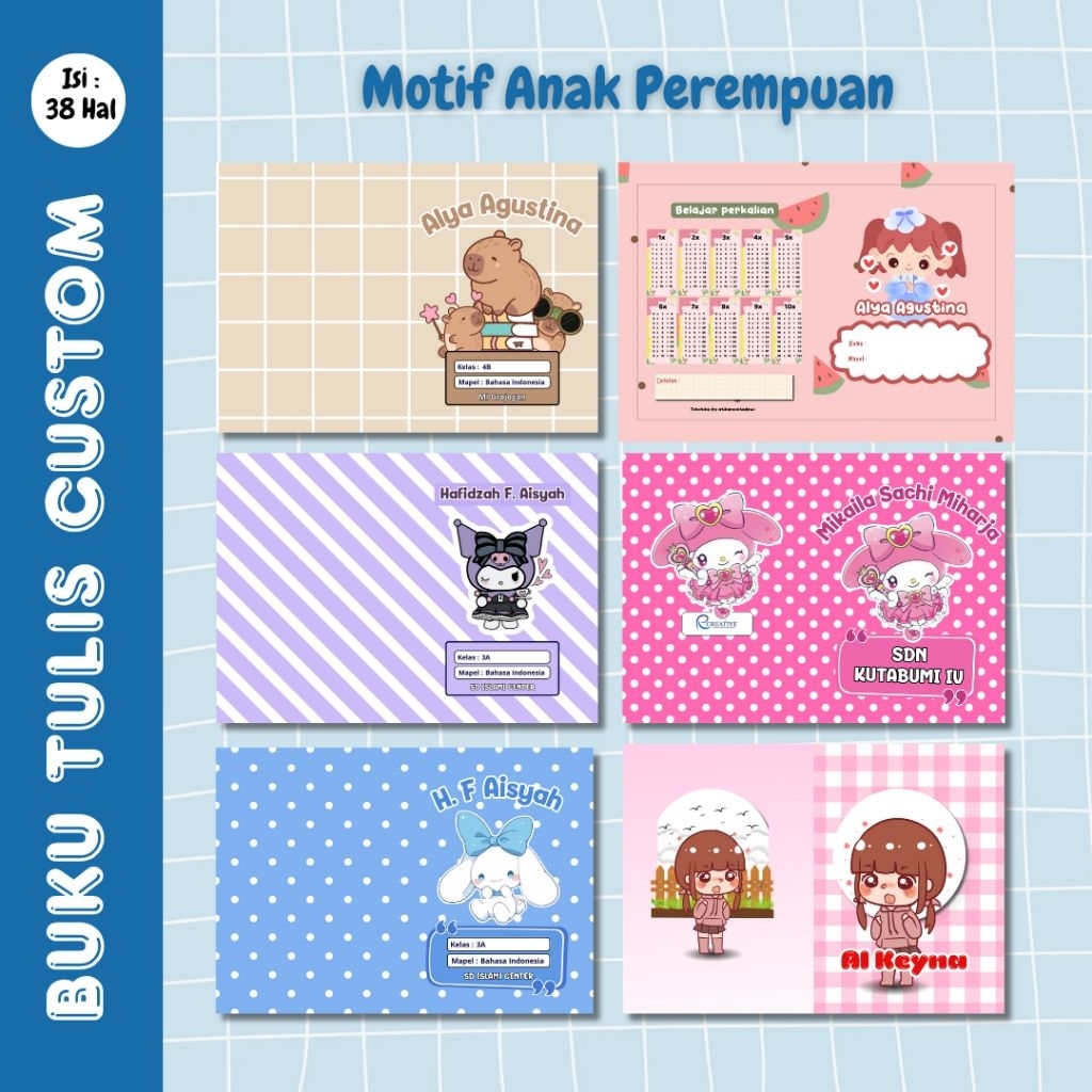 

Buku Tulis Custom Anak Perempuan Batch 2
