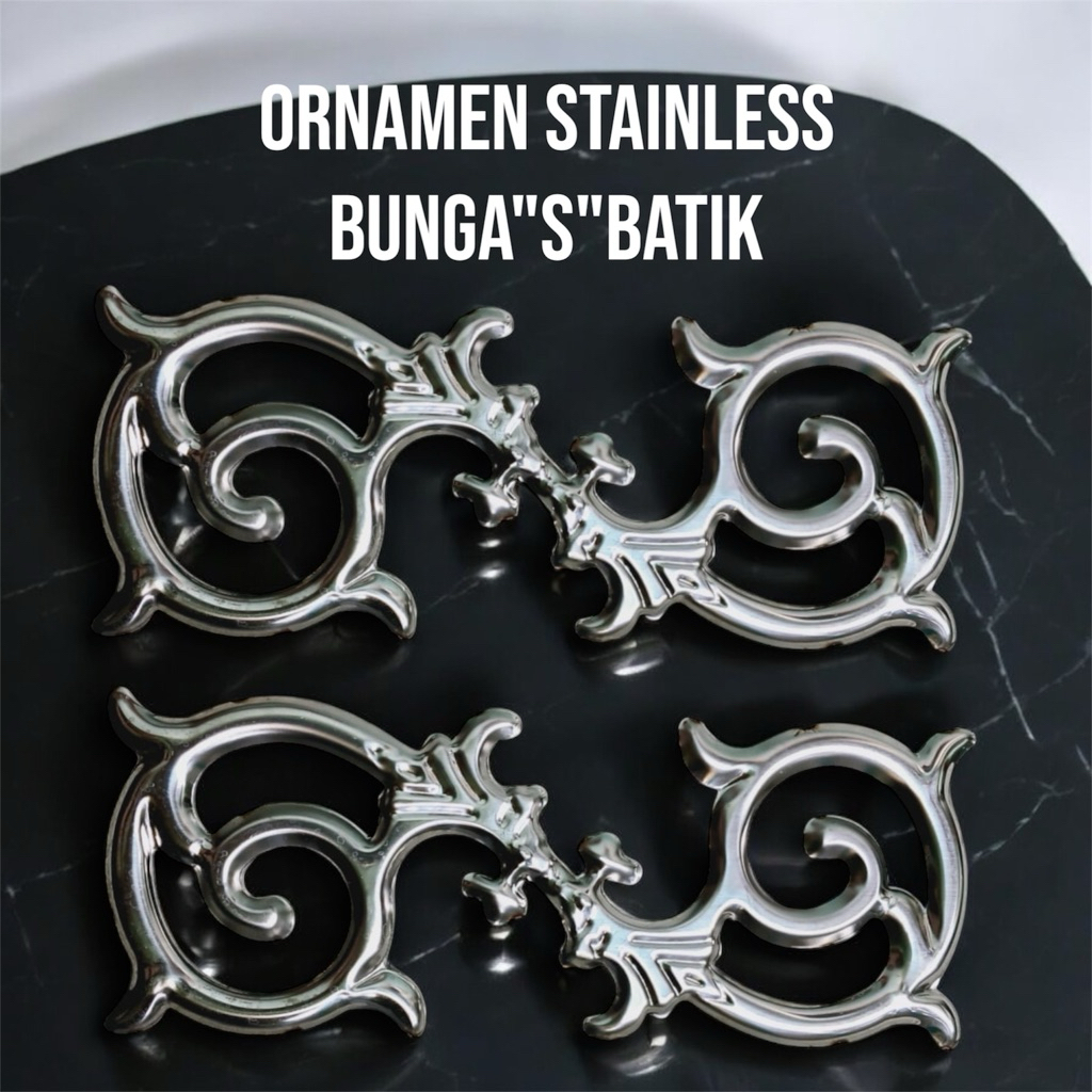 ORNAMEN STAINLESS BUNGA "S" MOTIF BATIK TEBAL