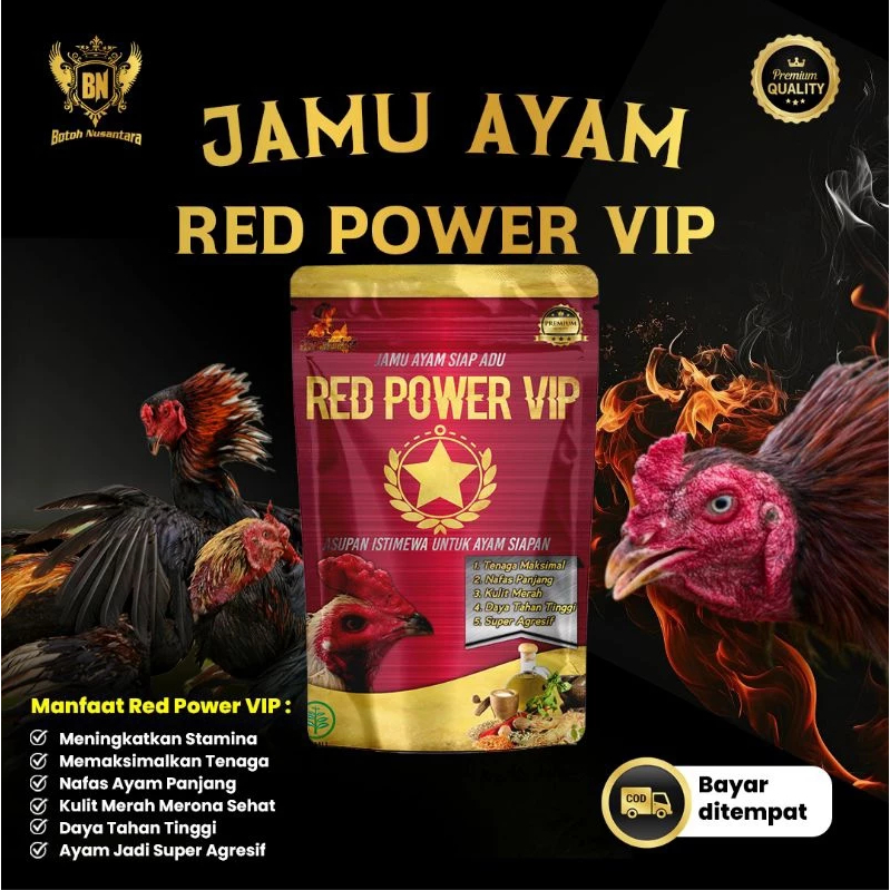 Jamu Ayam RED POWER VIP Doping Ayam Bangkok Super Agresif Kualitas Istimewa