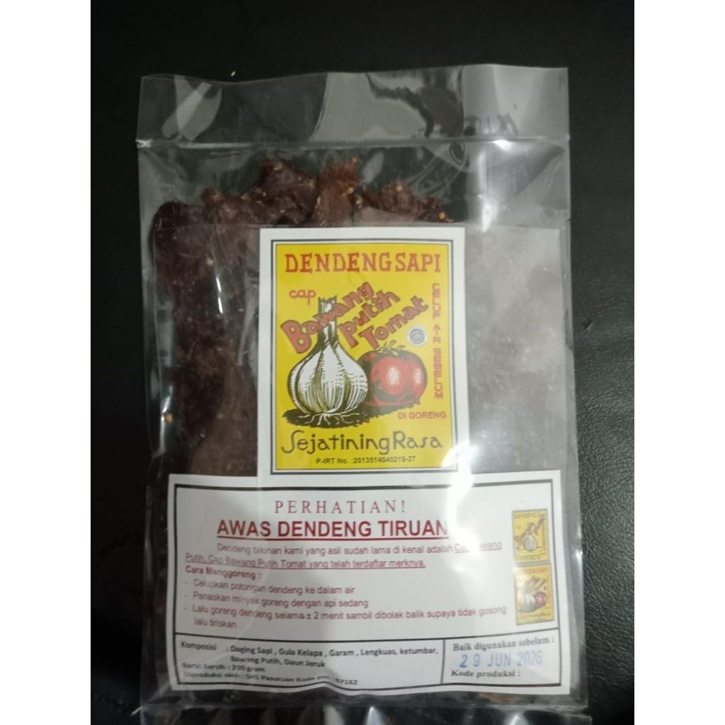 

Dendeng Sapi MURAHH Asli Cap Bawang Putih Tomat – 250gr – Daging Sapi Kering Siap Goreng