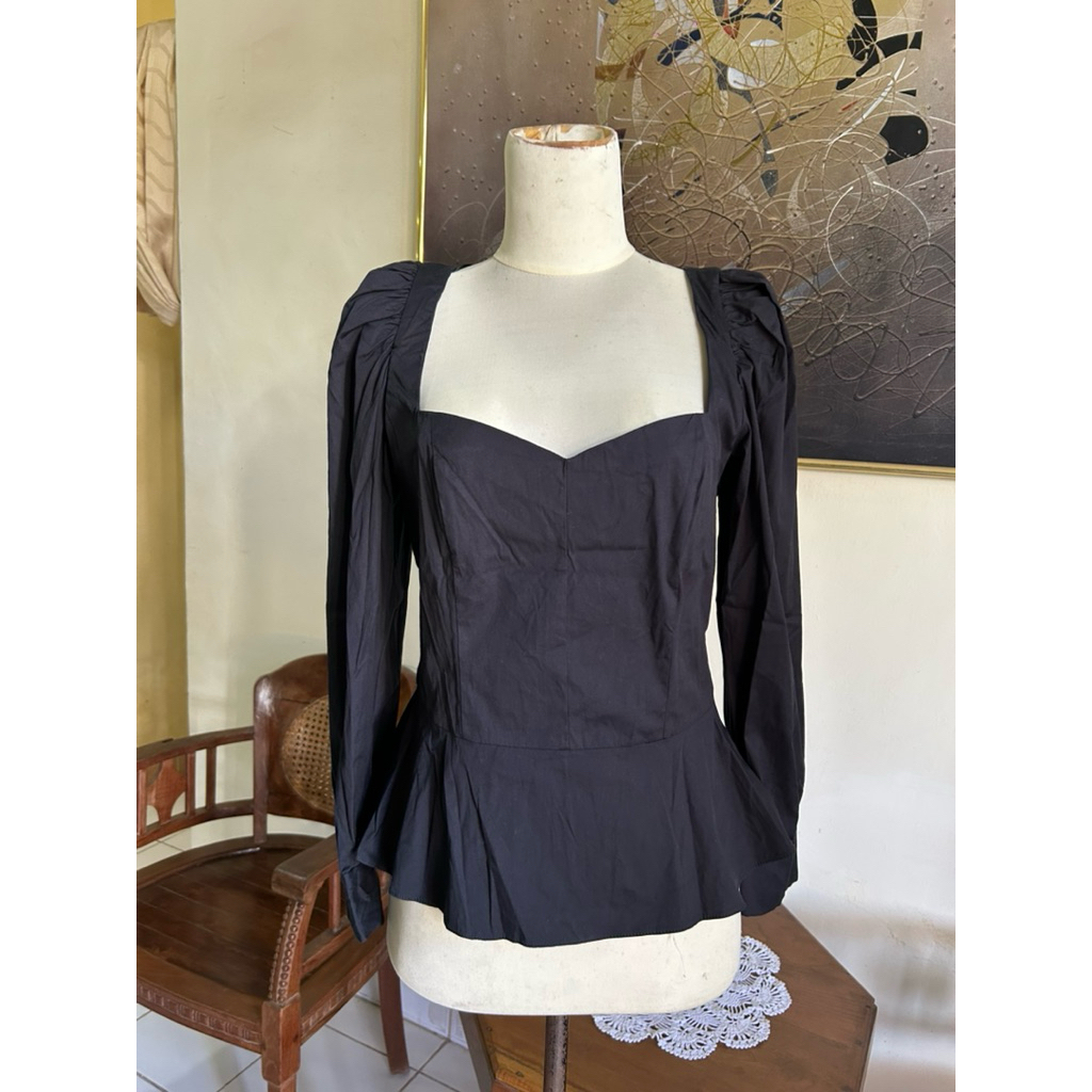 (Preloved) Top / Atasan / Blouse Hitam ZARA WOMAN Original