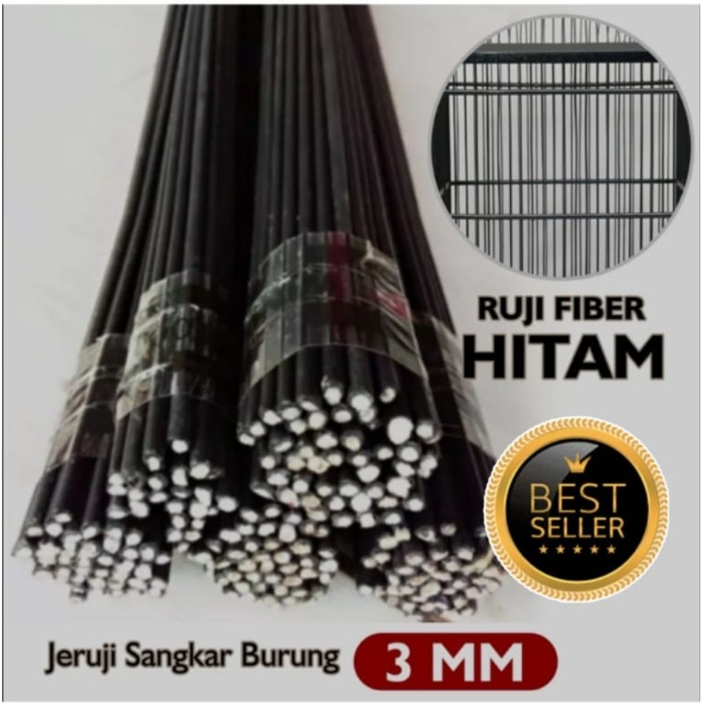 jeruji fiber hitam 3mili /1batang P:60cm
