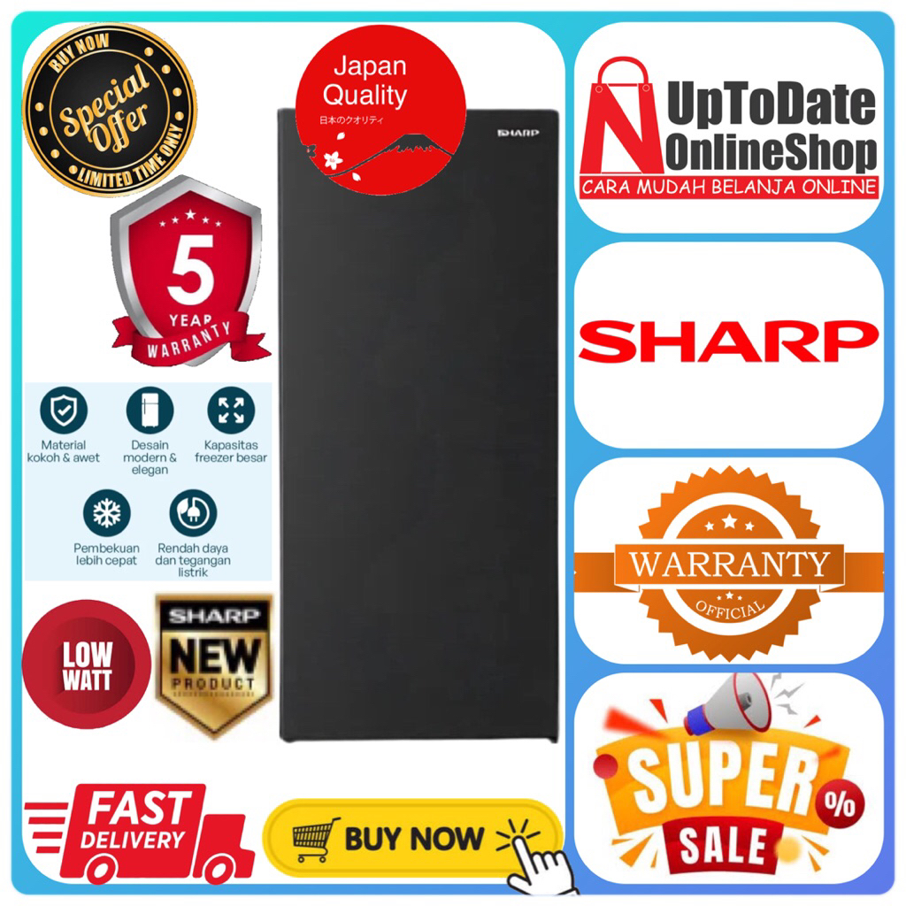 FREEZER SHARP FJM 186 AHS FJM186AHS FJ-M186AHS 6 RAK FREESER ES BATU ASI SHARP LEMARI ES FREEZER SHA