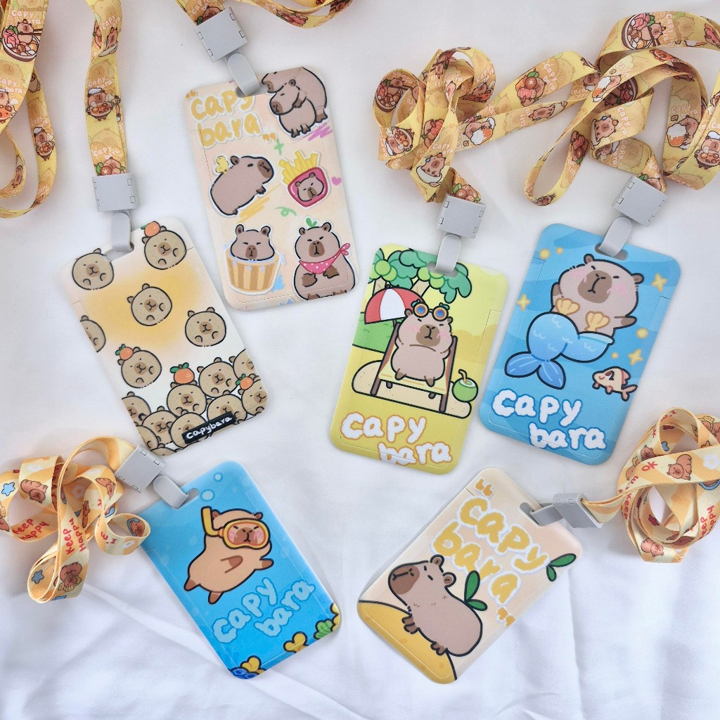 

Lanyard ID Card Holder Motif Capybara Pelindung KartuTransportasi Sekolah Case Kartu PGM