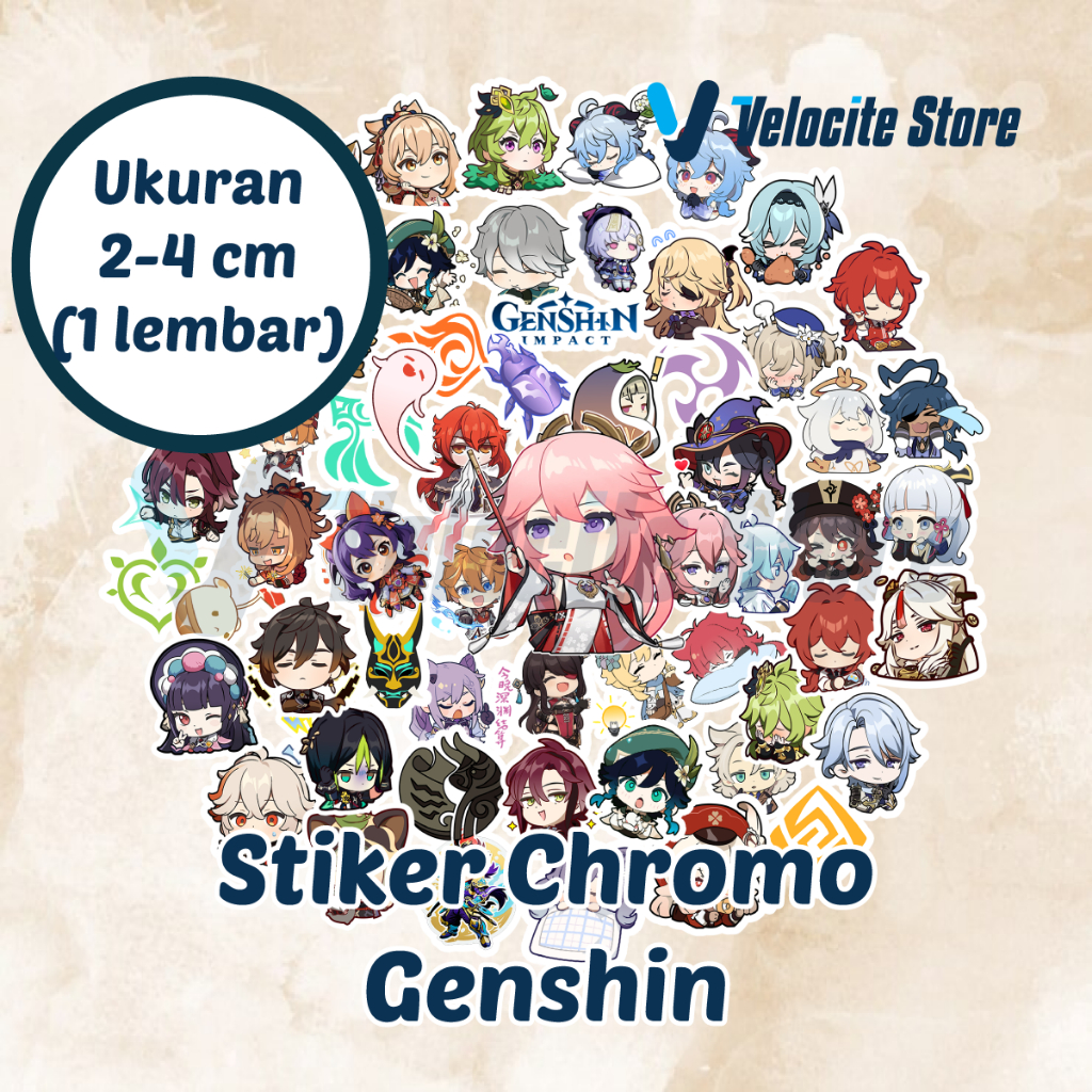 

Stiker Chromo Genshin Ukuran 2-4 cm (1 Lembar)