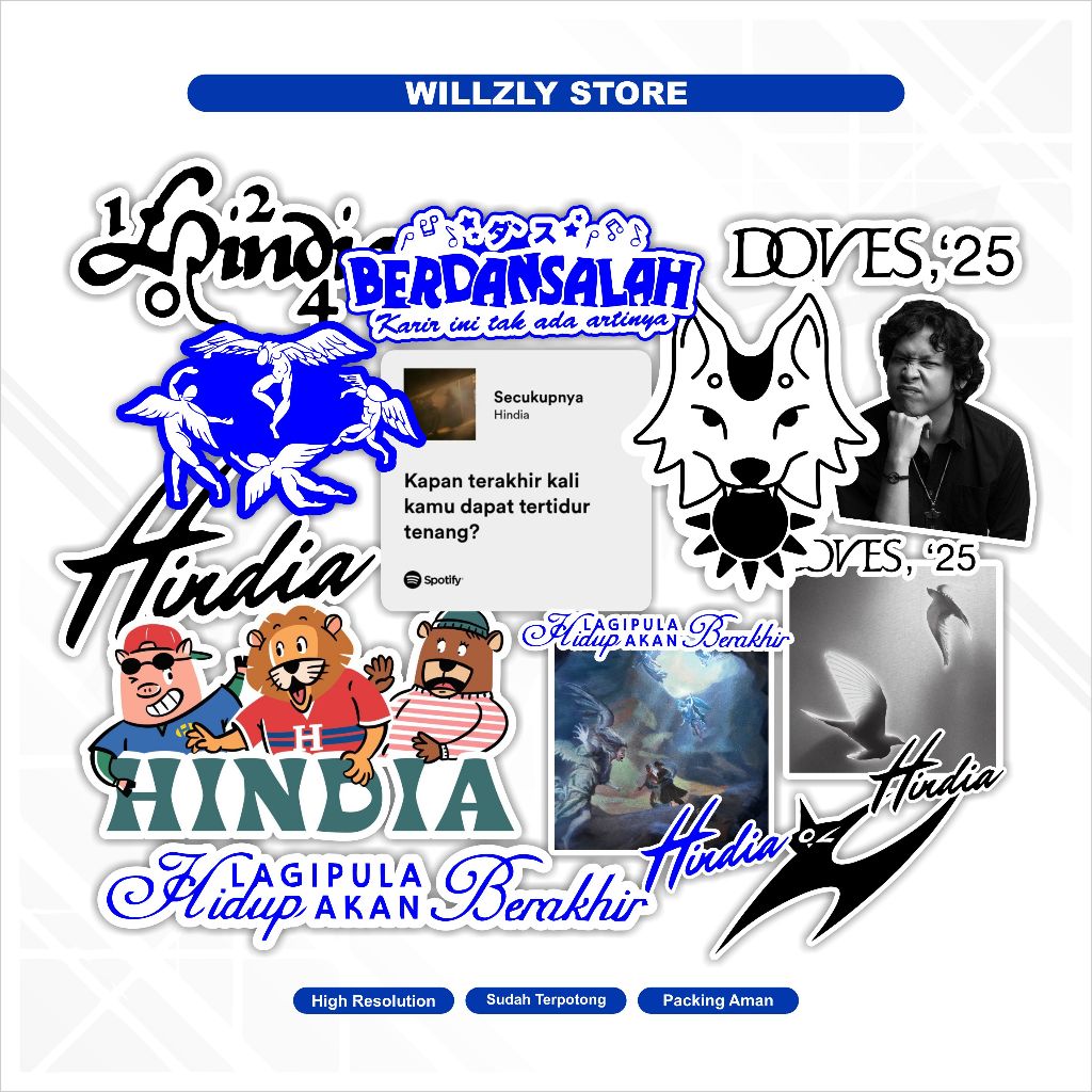 

COD Stickerpack Band Hindia Terbaru I Whitegloss Premium I Sticker Laptop,Hp,Helm DLL.